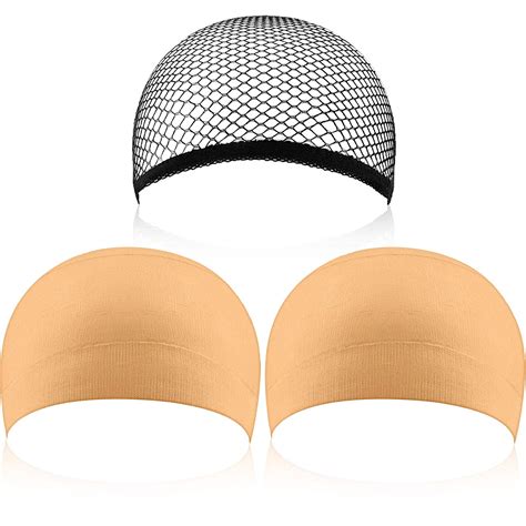 Amazon Com Eboot 3 Pack Wig Caps Neutral Nude Beige And Black Mesh