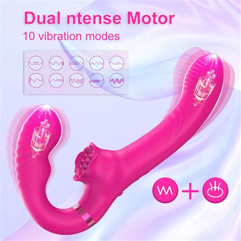 Strapless Strap On G Spot Vibrator Double Ended Dildo Sex Toys For Lesbian Women EBay