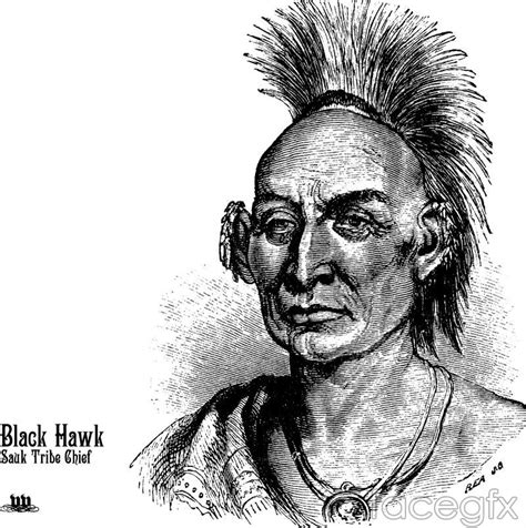 Black Hawk Indian Chief Portraits Vector Black Hawk Native American