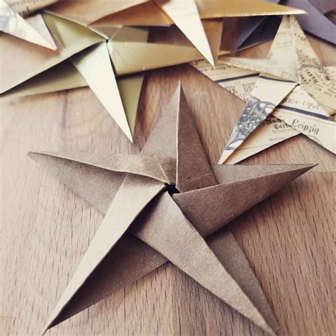 diy christmas ornaments origami stars mycraftchens artesanía de navidad fácil Árboles de