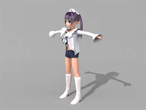 Cute Anime Girl 3d Model 3ds Max Files Free Download Modeling 33983