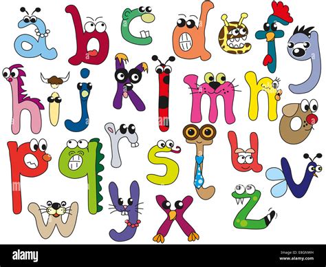 Fun And Comical Alphabet In Lowercase Letters Stock Photo Alamy