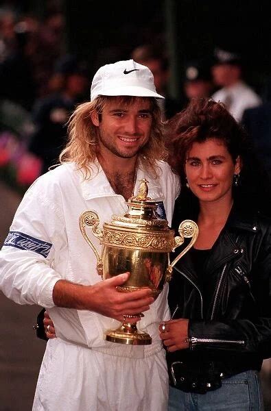 Andre Agassi And Girlfriend Wendy Stewart In The Wimbledon