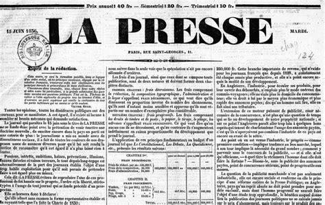 La Fondation De La Presse En 1836 Presse Retronews Bnf
