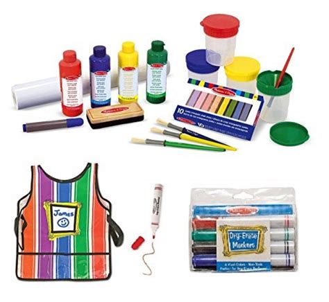 Melissa And Doug Easel Accessory Set Smock And Dry Erase Markers Hobby