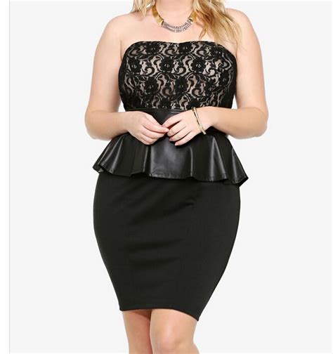 Women Work Wear Sexy Bodycon Pu Leather Lace Ruffles Office Dresses For