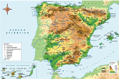 Mapa De EspaÑa 🗺️ Fisico Y Politico Pueblos Mapanomes