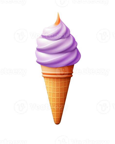 Ice Cream Scoop On Waffle Cone On Transparent Background Cutout Png