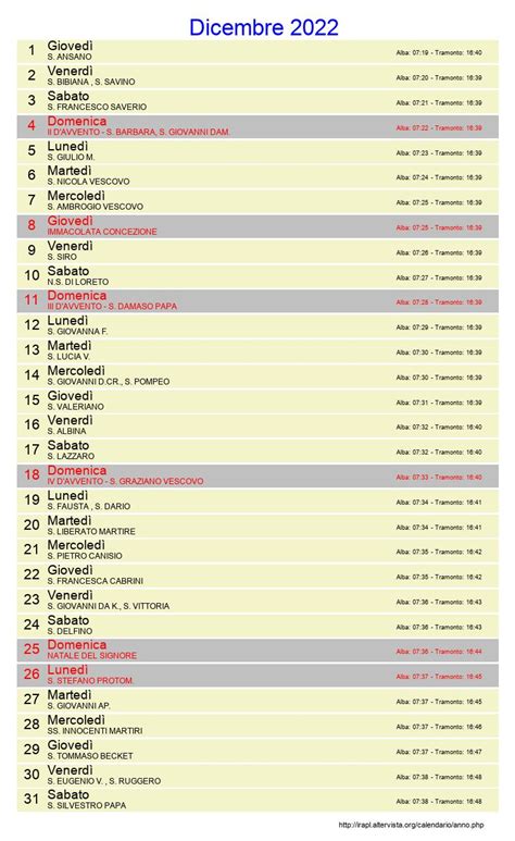 Calendario Dicembre 2022 Con Festività E Fasi Lunari Avvento