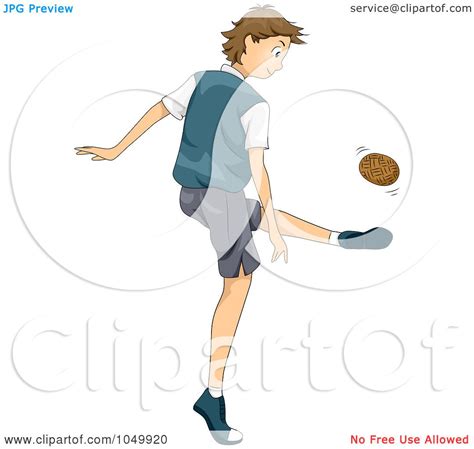 Royalty Free Rf Clip Art Illustration Of A Boy Playing Sepak Takraw