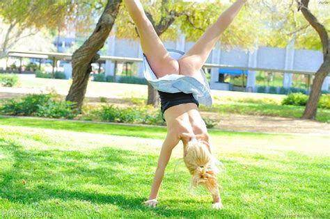 Daring Blonde Girl Does Naked Cartwheels In The Park Porn Pictures Xxx Photos Sex Images