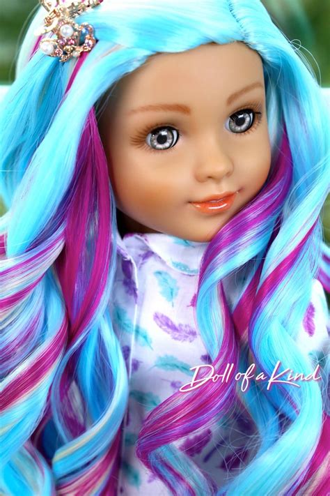 Custom 18 Inch Doll Wig Secret Sky Wig Fits Most Doll Head Etsy