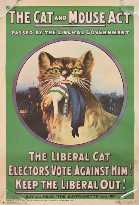 Suffragette Poster The Cat And Mouse Act Reprint 1971 Barnebys