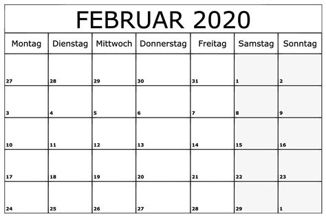 Übersicht & infos zu den feiertagen in deutschland 2021: Februar 2020 Kalender mit Feiertagen | Calendar printables ...
