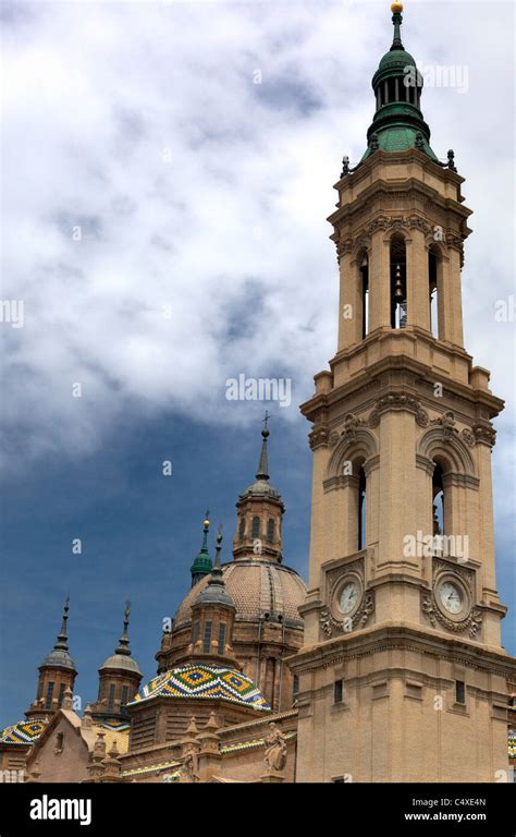 Basilica Of Our Lady Of The Pillar Zaragoza Aragon Spain Stock Photo