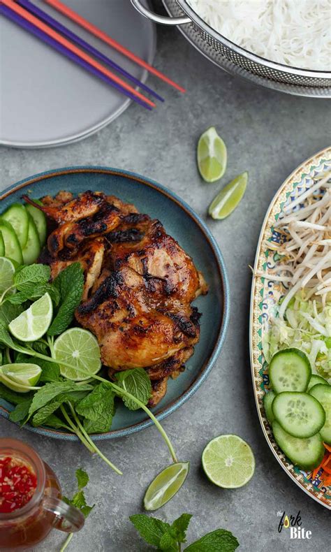 Bun Ga Nuong Recipe Vermicelli Noodle Bowl With Vietnamese Lemongrass