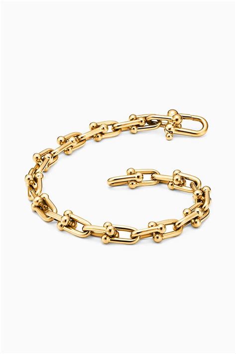 Shop Tiffany And Co Gold Tiffany Hardwear Medium Link Bracelet In 18kt