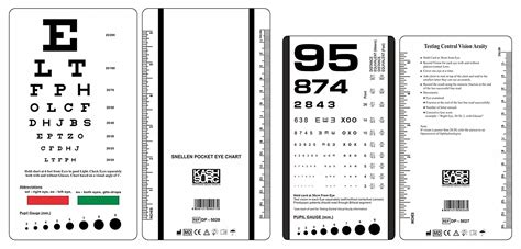Snellen And Rosenbaum Pocket Eye Chart Pack Of 2 Cards