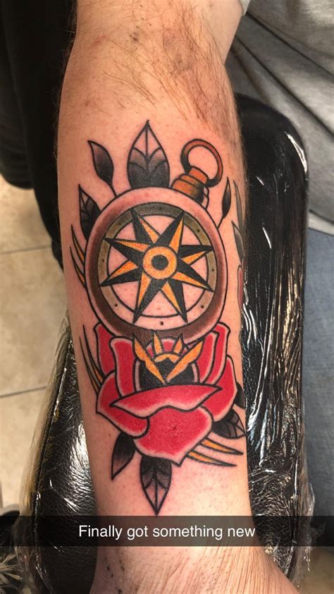 Compass And Rose Done By Aaron Wert At Viking Tattoo Omaha Ne Rtattoo