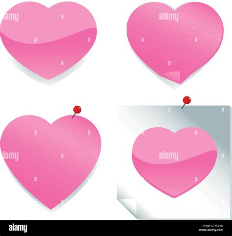 Heart Shaped Stickers And Post It Notes Stock Vector Image And Art Alamy