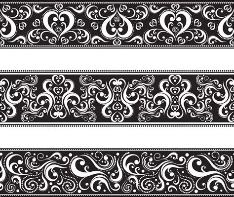 Seamless Floral Borders Set Vector Free Download