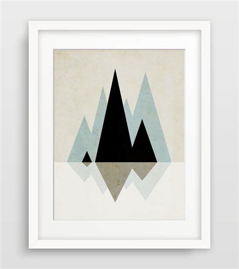 Geometric Mountains Geometric Art Prints Scandinavian Art Print