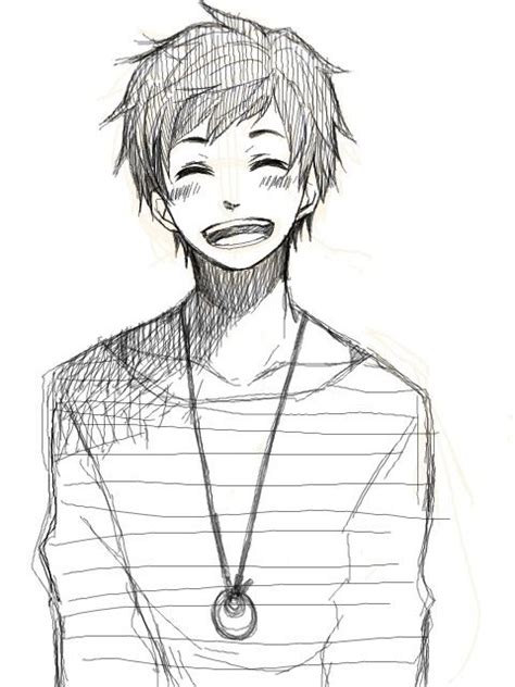 Smile Anime Boy Anime Boy Sketch Anime Drawings Boy Boy Drawing