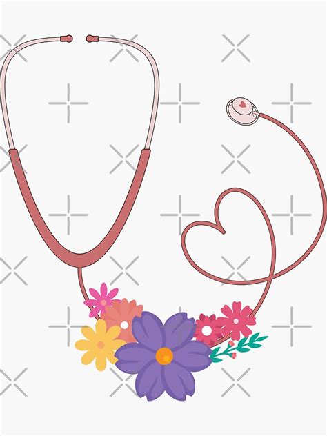 Floral Stethoscope Sticker For Sale By Rakeshmurugan Redbubble