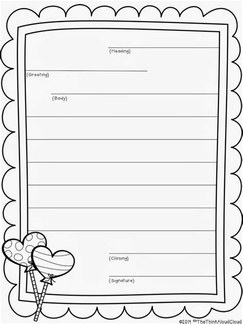 friendly letter writing template  scaffolding