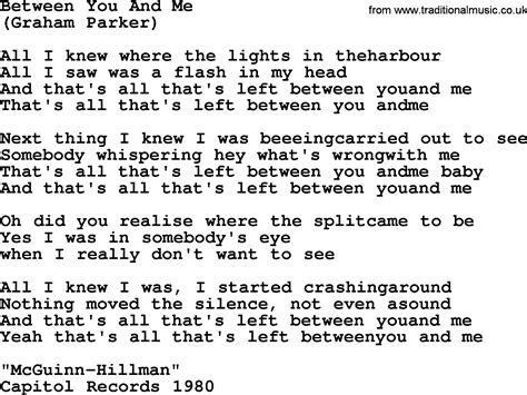 Between You And Me By The Byrds Lyrics With Pdf