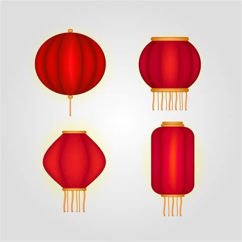 Free Vector Set Of Chinese Lantern For Chinese New Year Design