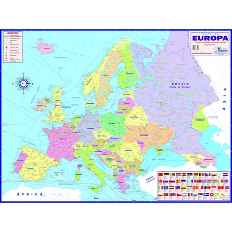 Mapa Europa Politico Escolar Tamanho 120 X 90 Cm Shopee Brasil