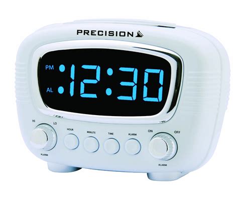 Precision Radio Controlled Retro Alarm Clock With Led Blue Display