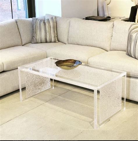 Multi color custom square acrylic table home furniture. Diamante Coffee Table - Plexi-Craft Signature Collection