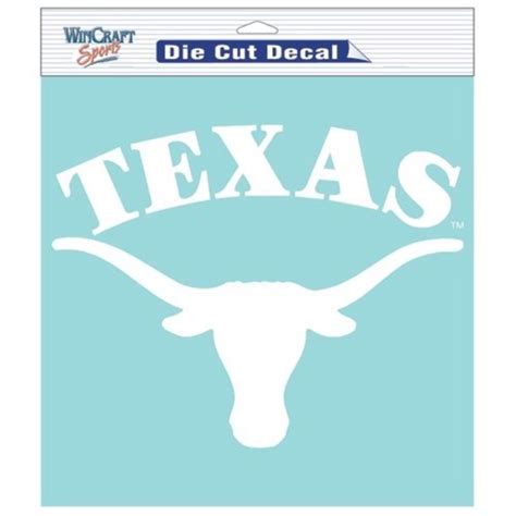 Texas Longhorns Vinyl Die Cut Window Decal Auto Car Logo White 8x8