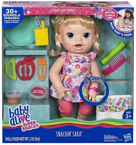 Baby Alive Snackin Sara Doll One Size Pink Ebay