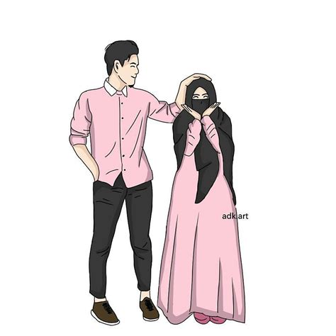 Gambar Muslimah Couple Halal Kartun Hijab Kartun Gambar