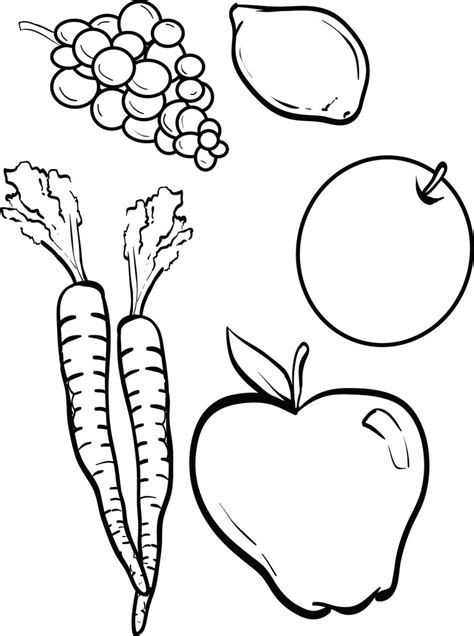 Fruit basket coloring page printable coloring page artus art. Printable Fruits and Vegetables Coloring Page for Kids ...