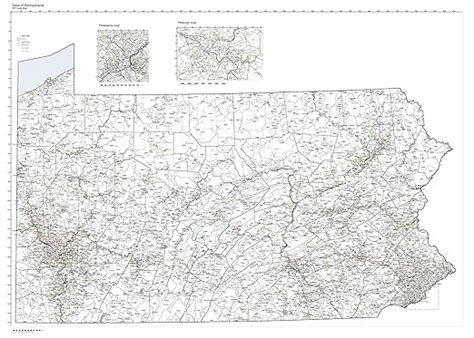 Amazon ZIP Code Map State Of Pennsylvania Not Laminated Home