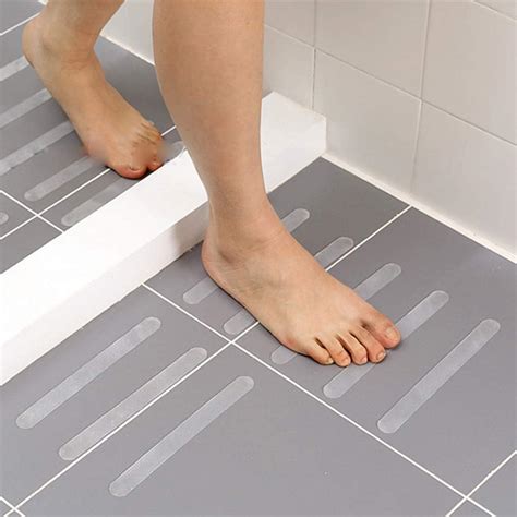 Weiki 24pcs Clear Non Slip Bath Stickers Safety Shower Treads Strips Bathtub Anti