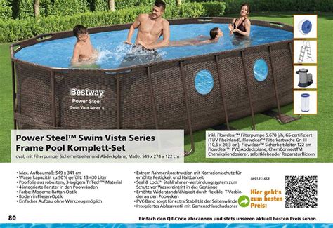 Power Steel Swim Vista Series Frame Pool Komplett Set Angebot Bei