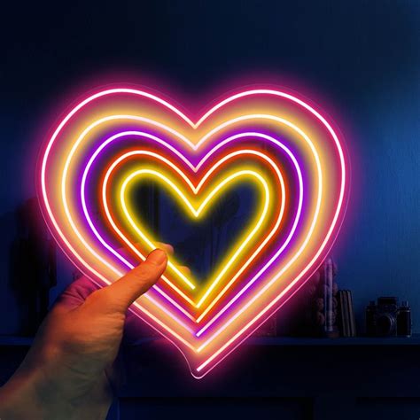Rainbow Heart Neon Sign Love Led Light In 2023 Neon Signs Custom