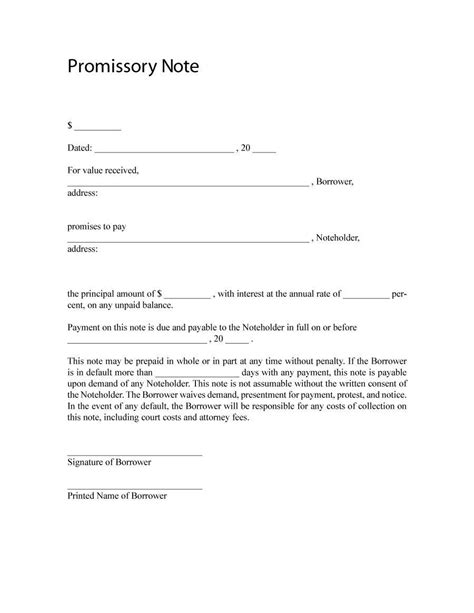 45 Free Promissory Note Templates Forms Word Pdf