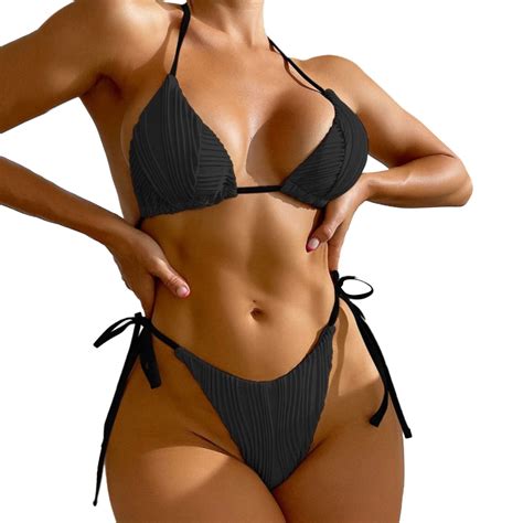 towed22 two piece swimsuit for women thong bikini swimsuit for women black brazilian string