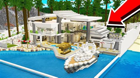 Minecraft How To Build A Modern Beach House Mansion Tutorial Youtube