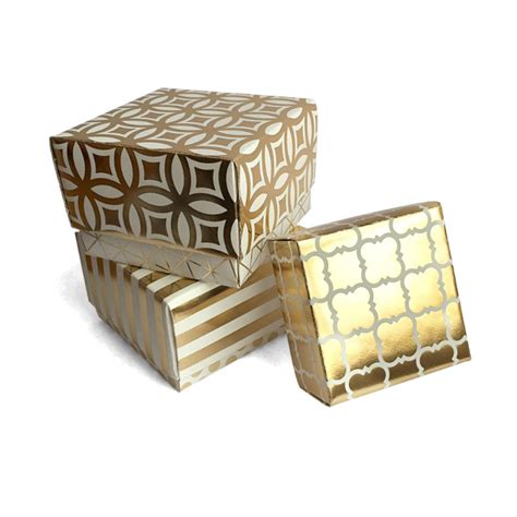 Handmade Square Gold Gift Boxes Baubles Trinkets