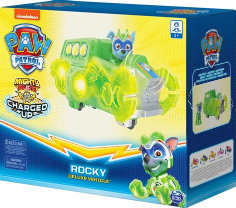 Paw Patrol Mighty Pups Charged Up Rockys Deluxe Vehicle With Lights
