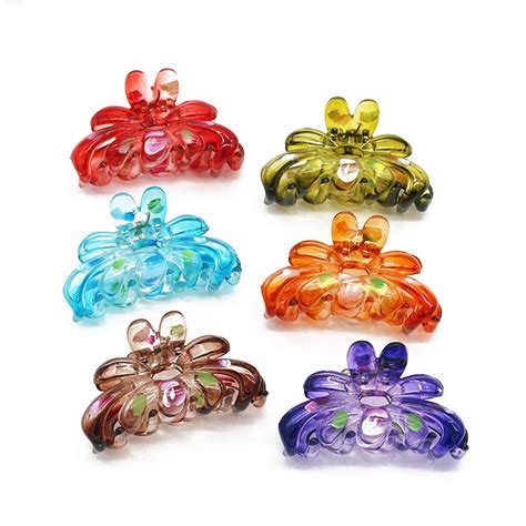 Conofa 6 Pcs Large Multicolor Plastic Hair Clips For Women Thick Hair Beauty