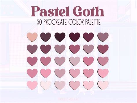 Pastel Goth Procreate Color Palette Illustration Par PawsitivelyAesthetic Creative Fabrica