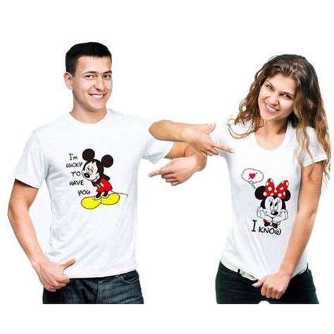 Mickey And Minnie Couple T Shirt Design Printed Occasion Casual